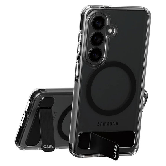 Ovitek Kickstand s črnim QI za Samsung Galaxy S26, Prozorna, PanzerGlass