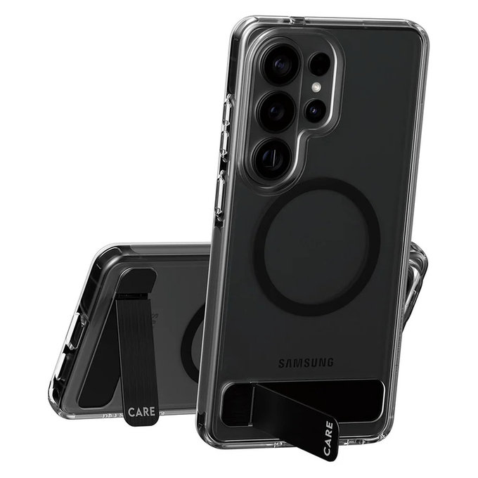Ovitek Kickstand s črnim QI za Samsung Galaxy S26 Ultra, Prozorna, PanzerGlass