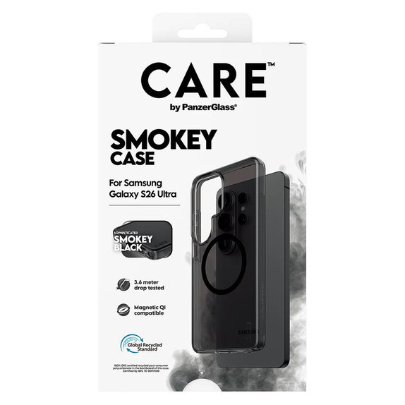 Ovitek Smokey s črnim QI za Samsung Galaxy S26 Ultra, Črna, PanzerGlass