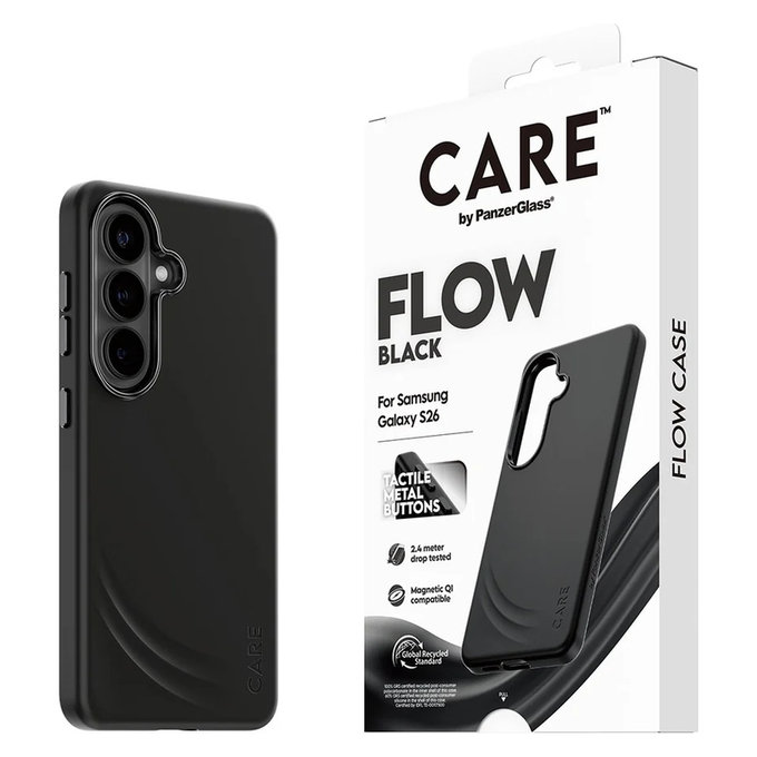 Ovitek FLOW s QI za Samsung Galaxy S26, Črna, PanzerGlass