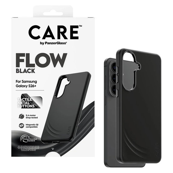Ovitek FLOW s QI za Samsung Galaxy S26+, Črna, PanzerGlass
