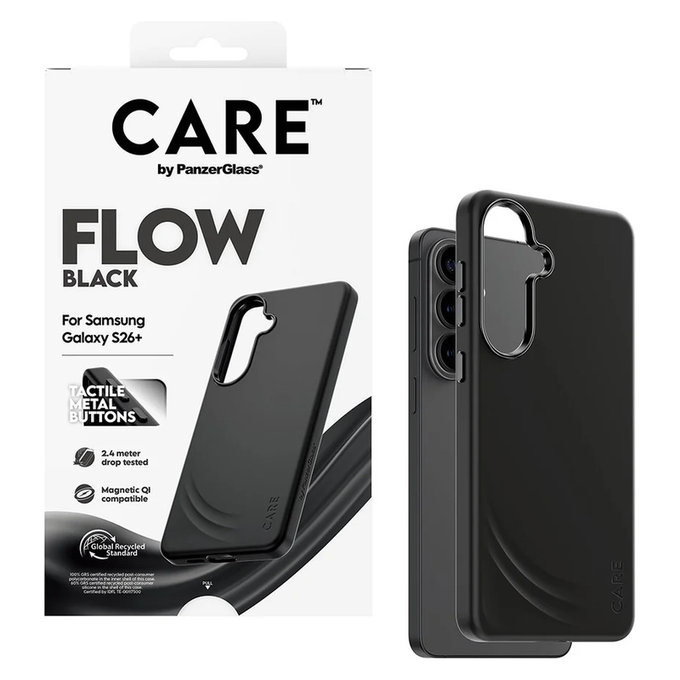 Ovitek FLOW s QI za Samsung Galaxy S26+, Črna, PanzerGlass