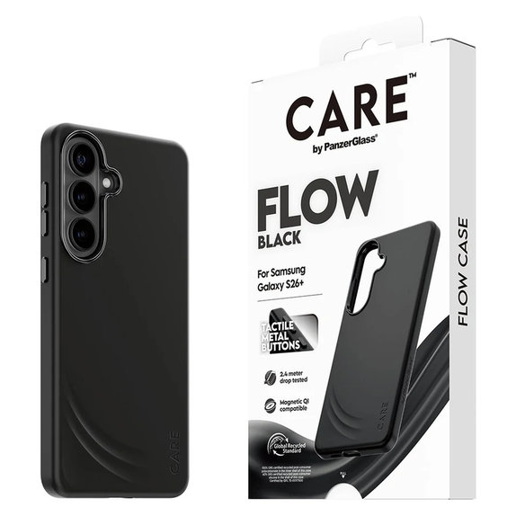 Ovitek FLOW s QI za Samsung Galaxy S26+, Črna, PanzerGlass
