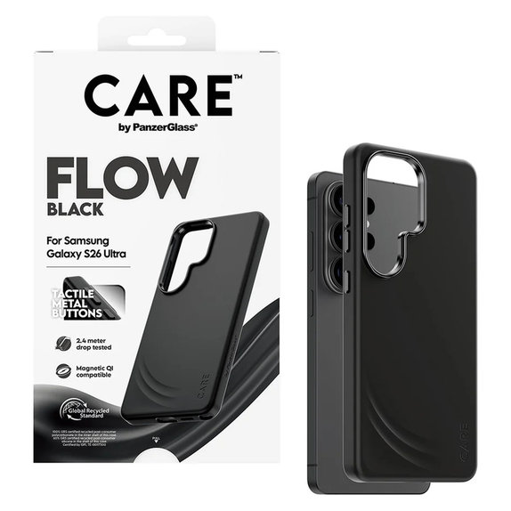 Ovitek FLOW s QI za Samsung Galaxy S26 Ultra, Črna, PanzerGlass