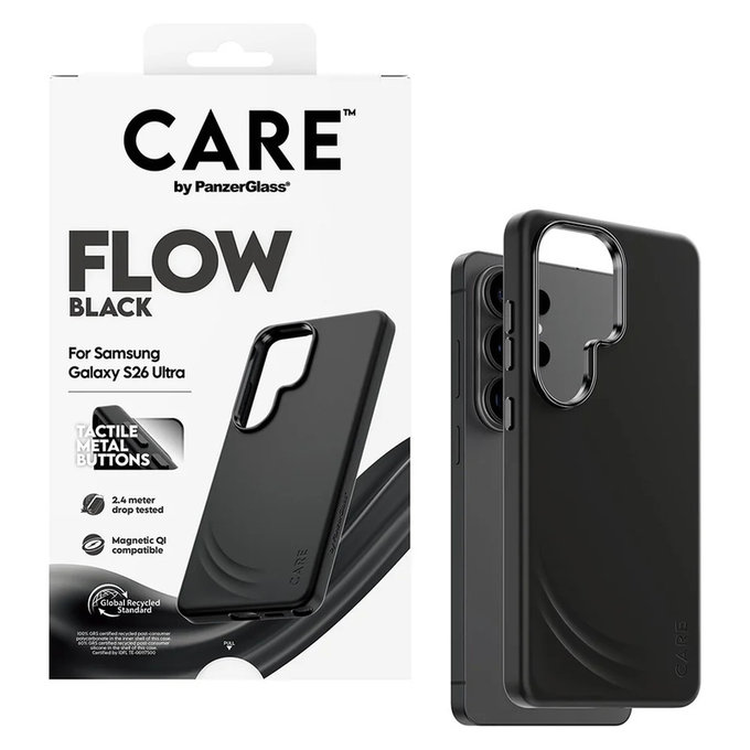 Ovitek FLOW s QI za Samsung Galaxy S26 Ultra, Črna, PanzerGlass