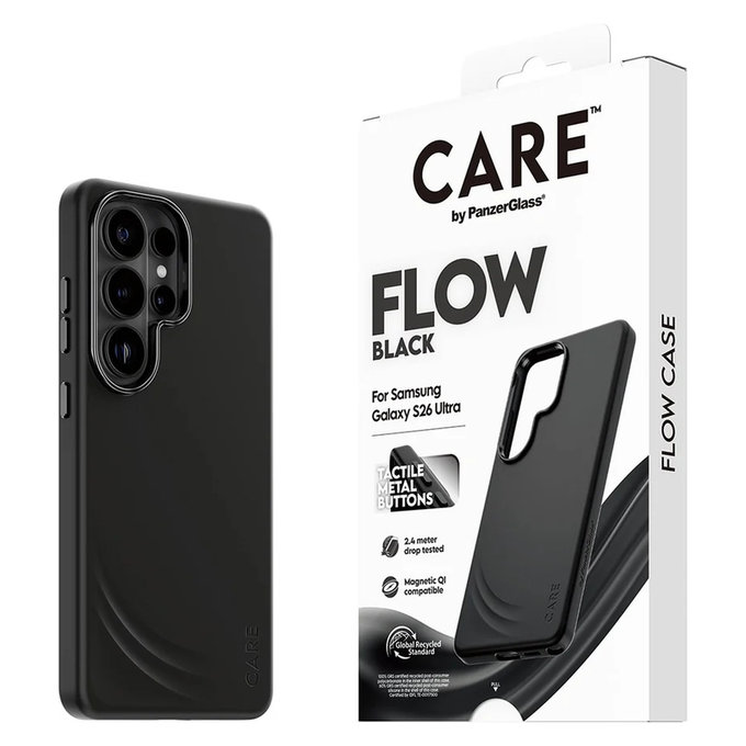 Ovitek FLOW s QI za Samsung Galaxy S26 Ultra, Črna, PanzerGlass
