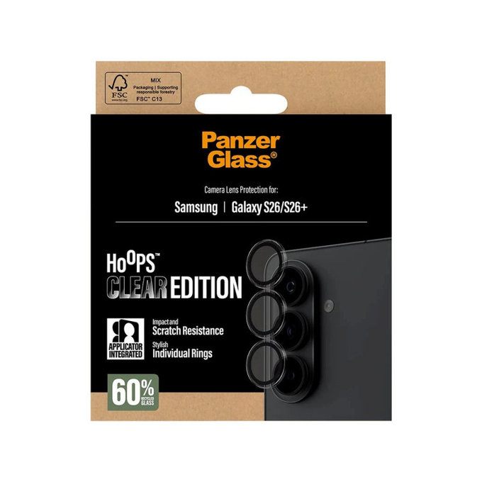 Zaščita objektiva Hoops za Samsung S26/S26+, Transparent, PanzerGlass