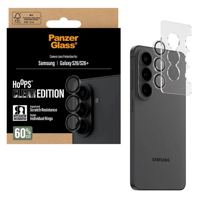 Zaščita objektiva Hoops za Samsung S26/S26+, Transparent, PanzerGlass