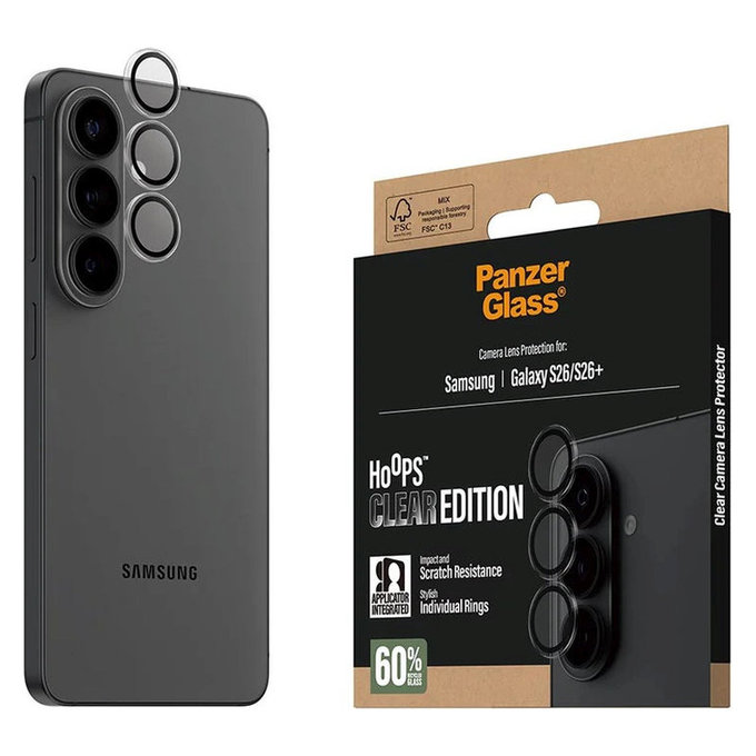 Zaščita objektiva Hoops za Samsung S26/S26+, Transparent, PanzerGlass