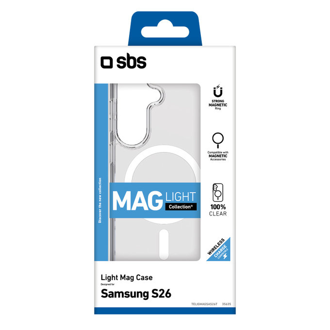 SBS - Ovitek Light Mag za Samsung Galaxy S26, prozoren