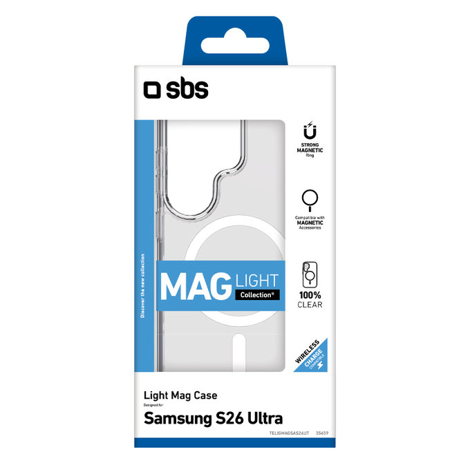 SBS - Ovitek Light Mag za Samsung Galaxy S26 Ultra, prozoren