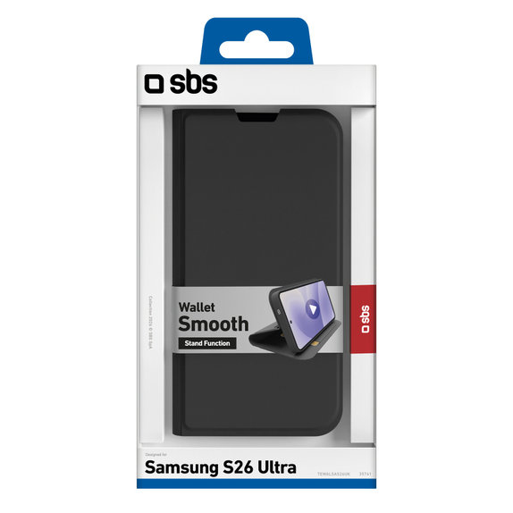 SBS - Etui Book Wallet Smooth za Samsung Galaxy S26 Ultra, črna