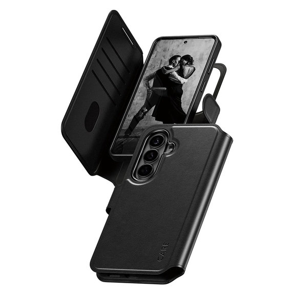 Ovitek Tango Wallet Two-In-One s QI za Samsung Galaxy S26, Črna, PanzerGlass