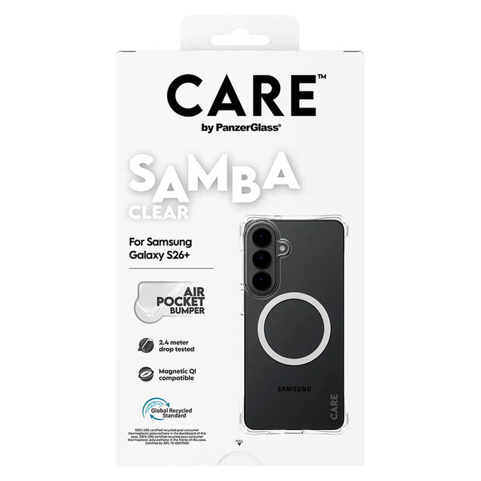 Ovitek Samba z belim QI za Samsung Galaxy S26+, Prozorna, PanzerGlass