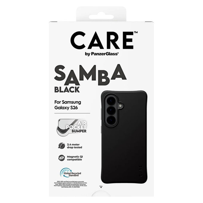 Ovitek Samba s QI za Samsung Galaxy S26, Črna, PanzerGlass
