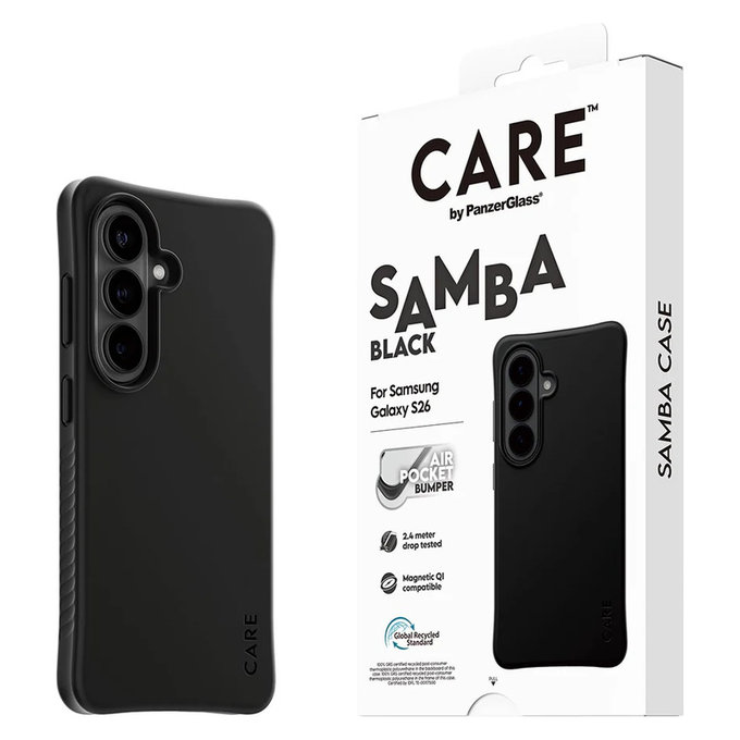 Ovitek Samba s QI za Samsung Galaxy S26, Črna, PanzerGlass