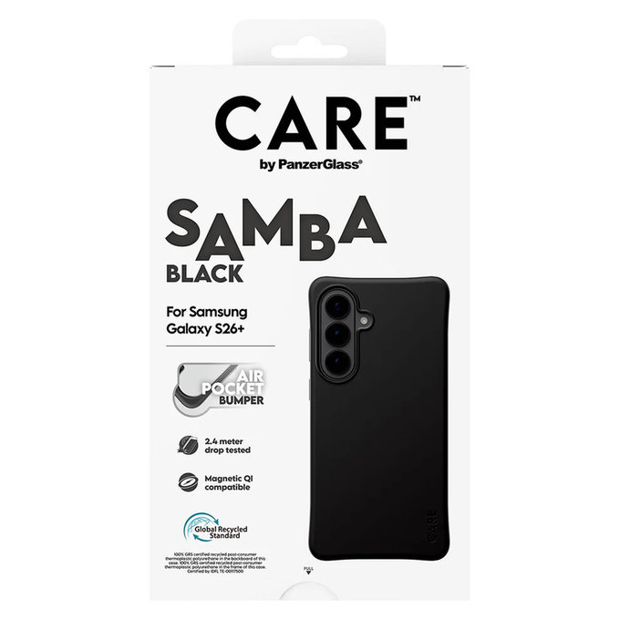 Ovitek Samba s QI za Samsung Galaxy S26+, Črna, PanzerGlass