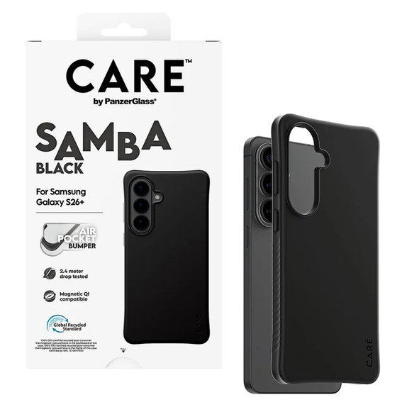 Ovitek Samba s QI za Samsung Galaxy S26+, Črna, PanzerGlass