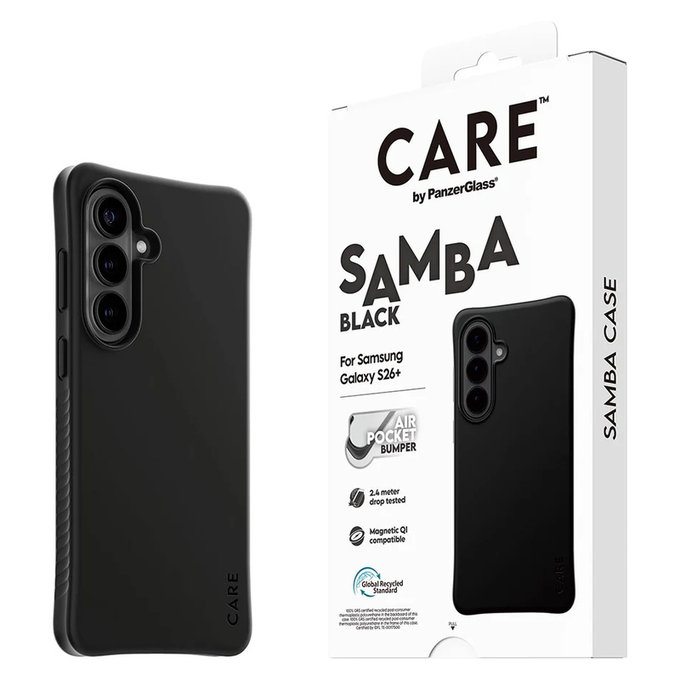 Ovitek Samba s QI za Samsung Galaxy S26+, Črna, PanzerGlass