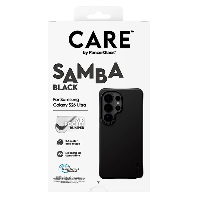 Ovitek Samba s QI za Samsung Galaxy S26 Ultra, Črna, PanzerGlass