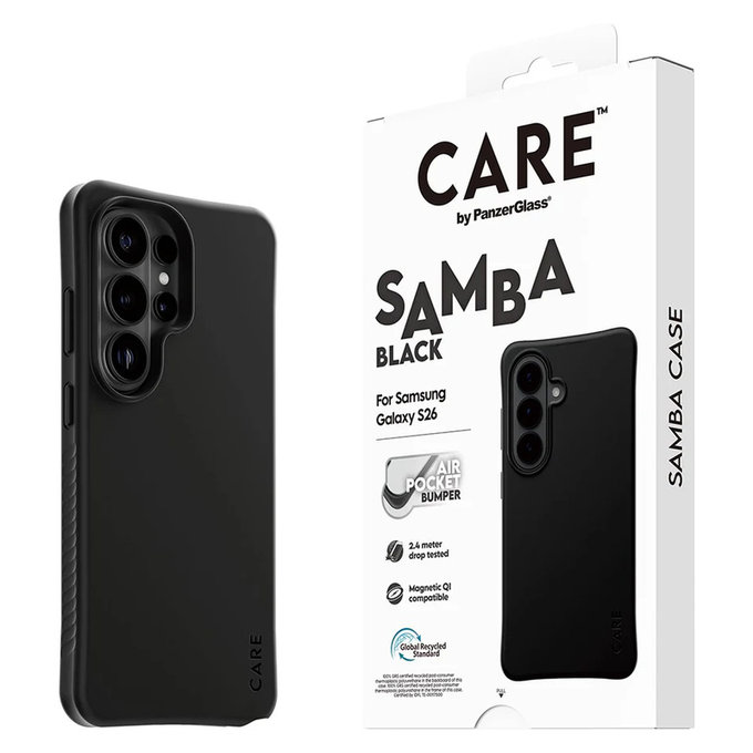 Ovitek Samba s QI za Samsung Galaxy S26 Ultra, Črna, PanzerGlass