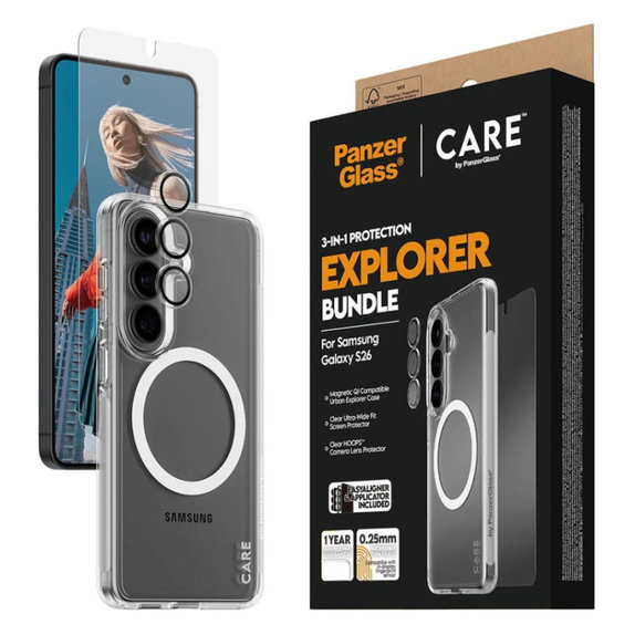 Bundle 3v1 Explorer za Samsung S26, PanzerGlass