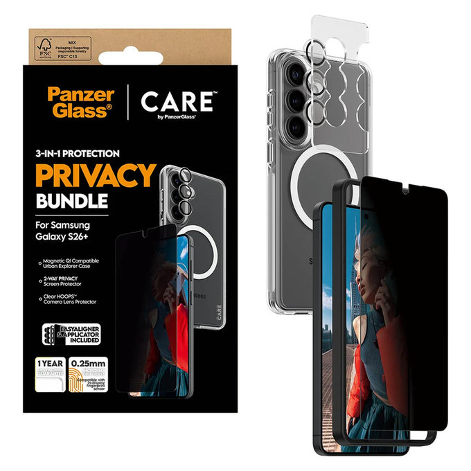 Bundle Privacy 3v1 za Samsung Galaxy S26+, PanzerGlass