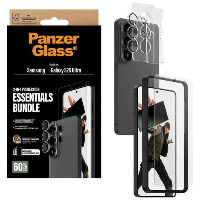 Bundle Essentials 2v1 za Samsung S26 Ultra, PanzerGlass