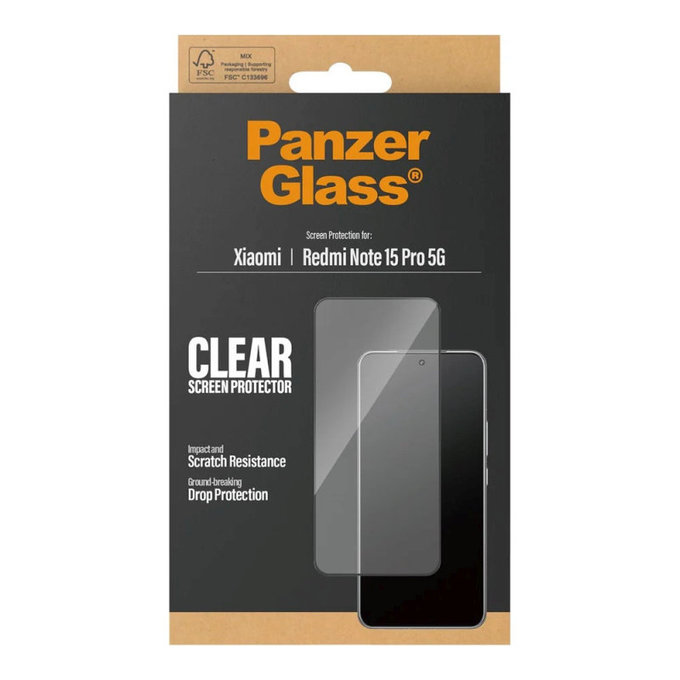 UWF kaljeno steklo za Xiaomi Redmi Note 15 Pro 5G, Črna, PanzerGlass