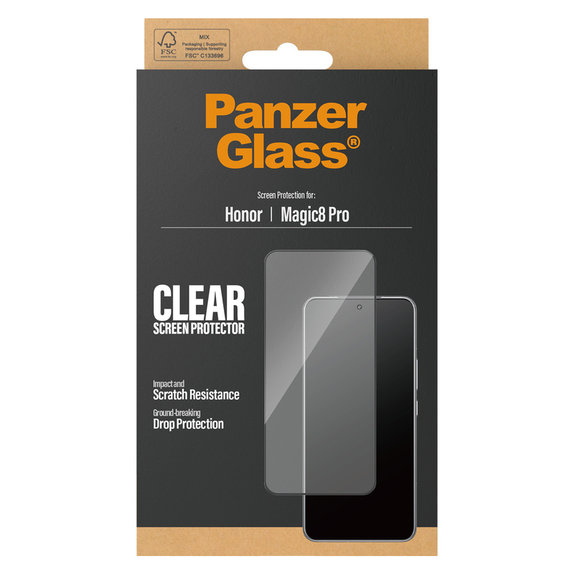 Kaljeno steklo UWF za Honor Magic8 Pro, Črna, PanzerGlass