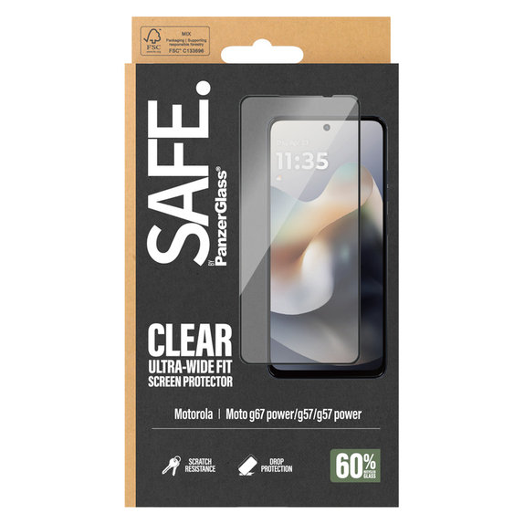 Kaljeno steklo UWF za Motorola Moto G57 Power 5G, Črna, SAFE by PanzerGlass