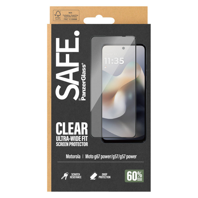 Kaljeno steklo UWF za Motorola Moto G57 Power 5G, Črna, SAFE by PanzerGlass