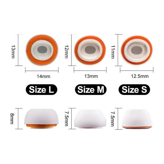 Nadomestni silikonski ušesni nastavki za AirPods 3 Pro, spominska pena, komplet (L, M, S), bela