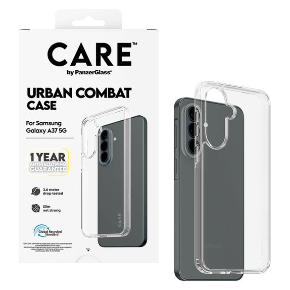 Ovitek Urban Combat za Samsung Galaxy A37, Prozorna, PanzerGlass
