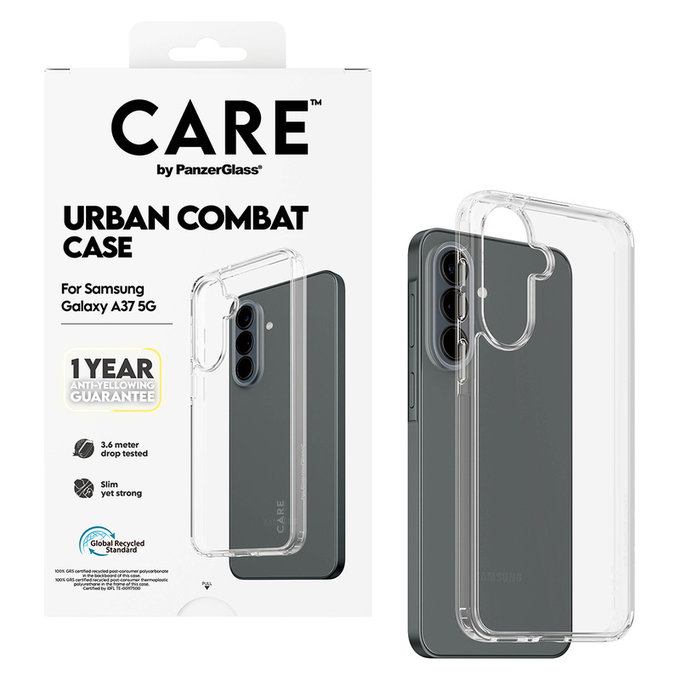 Ovitek Urban Combat za Samsung Galaxy A37, Prozorna, PanzerGlass