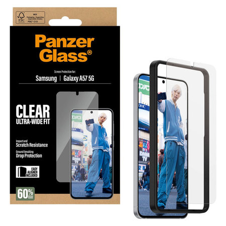 PanzerGlass - UWF kaljeno steklo z aplikatorjem za Samsung Galaxy A57, prozorno