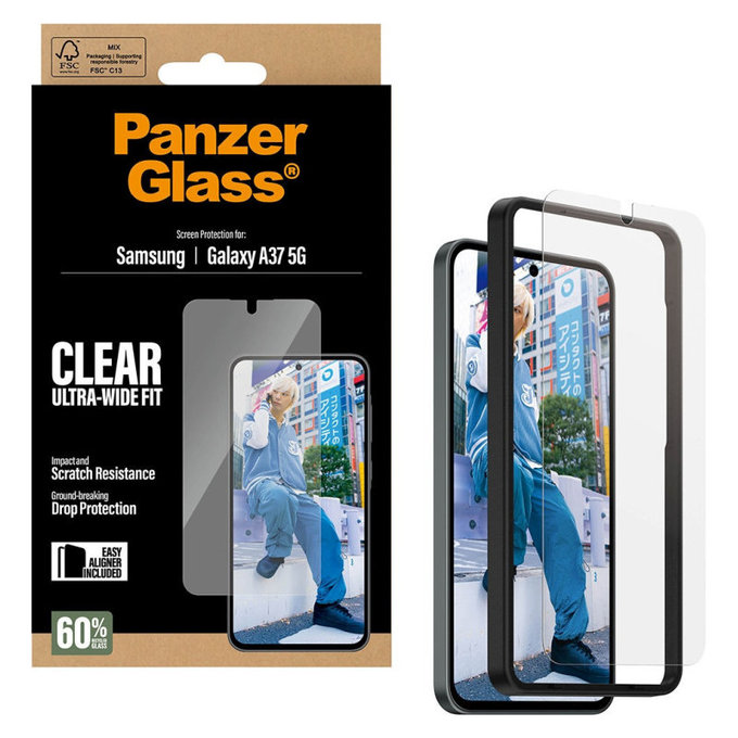 PanzerGlass - UWF kaljeno steklo z aplikatorjem za Samsung Galaxy A37, prozorno