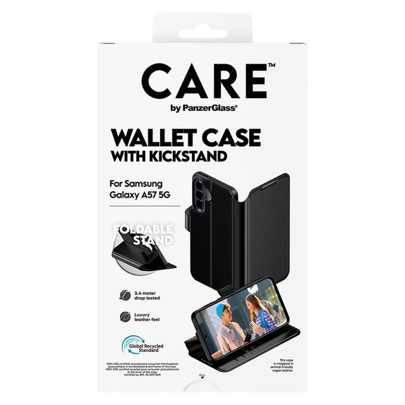 Ovitek Wallet Kickstand za Samsung Galaxy A57, Črna, PanzerGlass