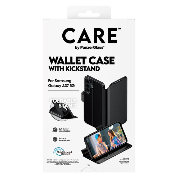 Ovitek Wallet Kickstand za Samsung Galaxy A37, Črna, PanzerGlass