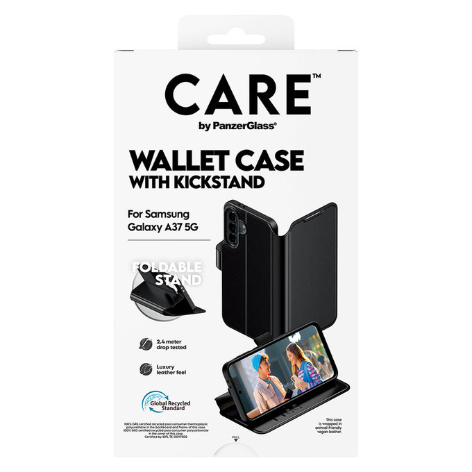Ovitek Wallet Kickstand za Samsung Galaxy A37, Črna, PanzerGlass