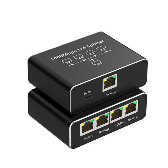 4-portno gigabitno Ethernet stikalo, RJ45, 1000 Mbps