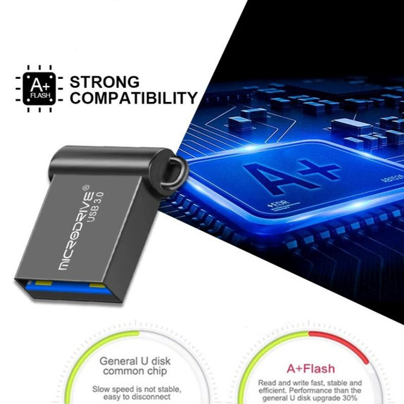 Kovinski USB ključ 64 GB, USB 3.0, srebrn
