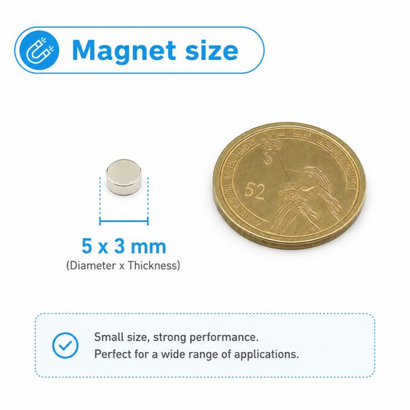 Neodimski valjasti magnet N35, 5 x 3mm, 200 kos