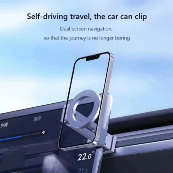 Univerzalni vrtljiv magnetni nosilec za telefon, siv