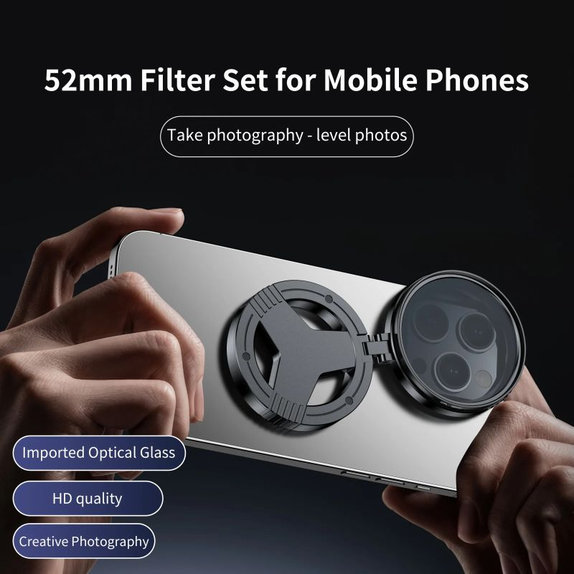 CPL polarizacijski filter 52mm z magnetnim nosilcem za pametni telefon