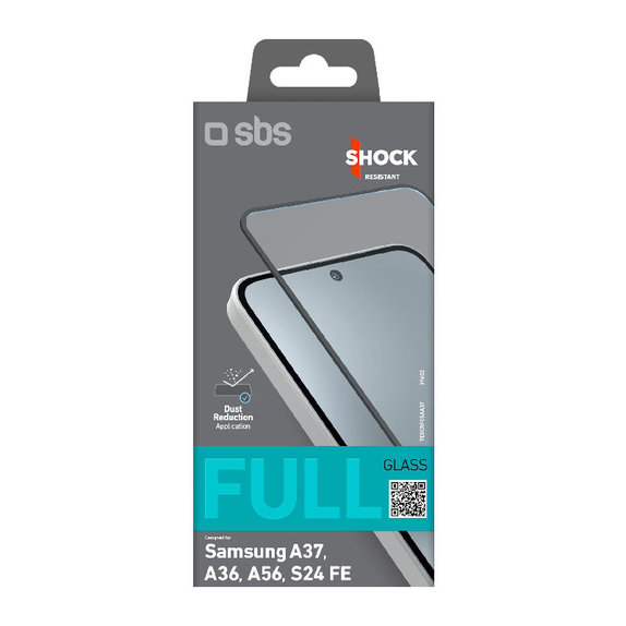 SBS - Kaljeno Steklo Full Cover za Samsung Galaxy A37, A36, A56, S24 FE, črn