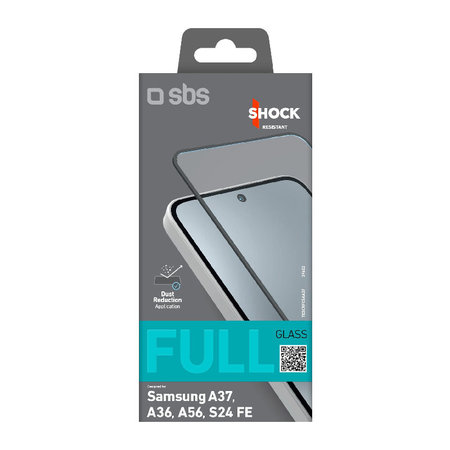 SBS - Kaljeno Steklo Full Cover za Samsung Galaxy A37, A36, A56, S24 FE, črn