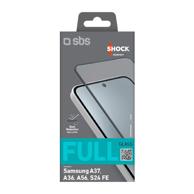 SBS - Kaljeno Steklo Full Cover za Samsung Galaxy A37, A36, A56, S24 FE, črn