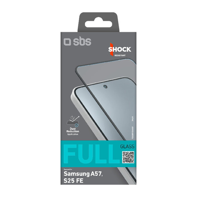 SBS - Kaljeno Steklo Full Cover za Samsung Galaxy A57, črn