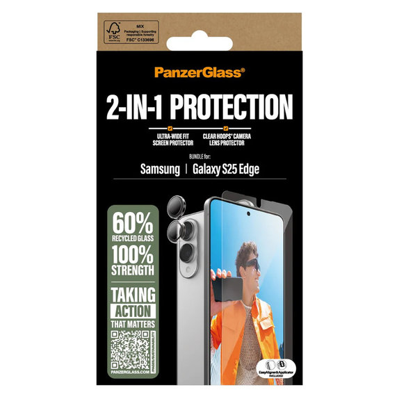 Bundle 2v1 za Samsung Galaxy S25 Edge, PanzerGlass